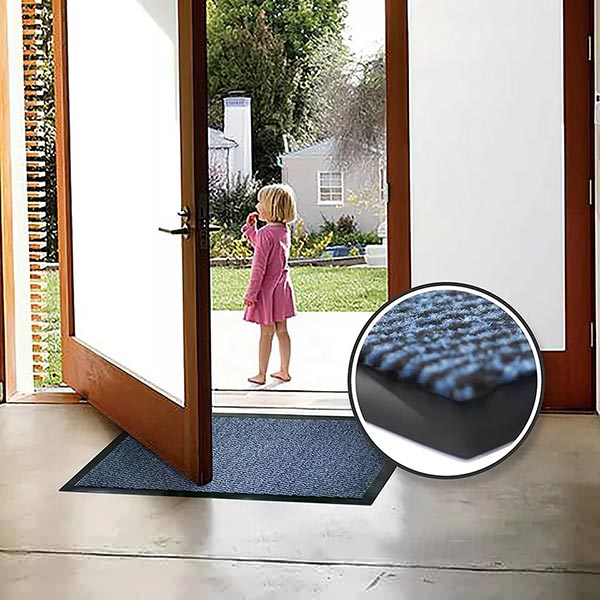 Blue Black Heavy Duty Barrier Mats Dirt & Moisture Absorbing Hard Wearing for Indoor And Outdoor Uses